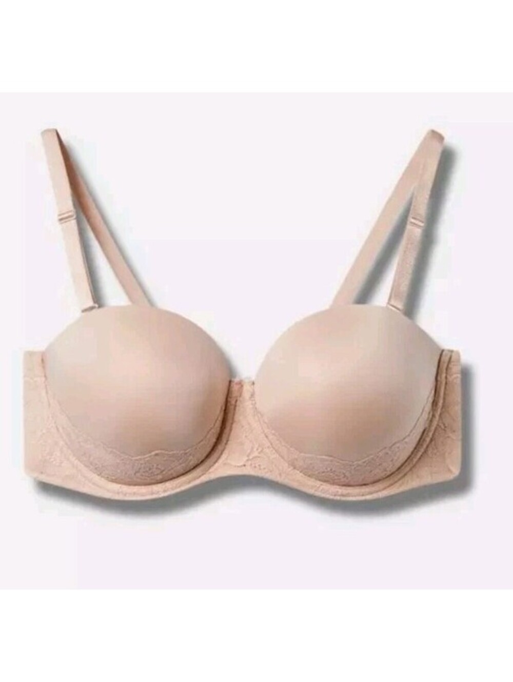 Torrid Curve Strapless Push Up Smooth Bra 38C Beige Nude Convertible NWOT...